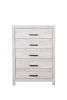 Denver Modern Style 5-Drawer Chest Made with Wood in Gray