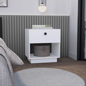 Nightstand Viliigili, One Drawer, White Finish