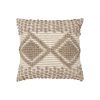 18 x 18 Square Cotton Decorative Accent Throw Pillow, Raised Diamond Embroidery, Set of 2, Beige