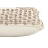 18 x 18 Square Cotton Decorative Accent Throw Pillow, Raised Diamond Embroidery, Set of 2, Beige