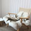 1pc, Soft and Fluffy Reindeer Hide Rug - Non-Slip Plush Faux Fur for Bedroom, Living Room, and Nursery - Machine Washable - White and Grey