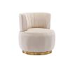 360 Degree Swivel Cuddle Barrel Accent Sofa Chairs, Round Armchairs with Wide Upholstered, Fluffy Velvet Fabric Chair for Living Room, Bedroom, Office