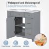 36" Bathroom Vanity Cabinet with Sink Top Combo Set, Grey, Single Sink, Shaker Cabinet with Soft Closing Door and Drawer