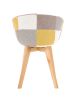 D&N Dining chair, Patchwork Seat , High living room Chair, Modern Lounge Chair, Restaurant, Coffee Room, Kitchen Chair, Set for 2, Warm Yellow