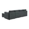 [VIDEO provided] [New] 109*54.7" Chenille Modular Sectional Sofa,U Shaped Couch with Adjustable Armrests and Backrests,6 Seat Reversible Sofa Bed with