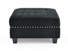 U shape Modular Sectional Sofa,DIY Combination,includes Four Single Chair and Two Corner,Black Velvet.