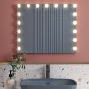 Vanity Mirror with Lights, Hollywood Lighted Makeup Mirror, Bedroom Vanity Mirror with17pcs Light Smart Touch Control 3Colors Dimmable Light ,USB Outl