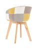 D&N Dining chair, Patchwork Seat , High living room Chair, Modern Lounge Chair, Restaurant, Coffee Room, Kitchen Chair, Set for 2, Warm Yellow