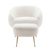 Orisfur. Modern Comfy Leisure Accent Chair, Teddy Short Plush Particle Velvet Armchair with Ottoman for Living Room