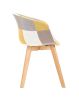 D&N Dining chair, Patchwork Seat , High living room Chair, Modern Lounge Chair, Restaurant, Coffee Room, Kitchen Chair, Set for 2, Warm Yellow