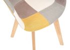 D&N Dining chair, Patchwork Seat , High living room Chair, Modern Lounge Chair, Restaurant, Coffee Room, Kitchen Chair, Set for 2, Warm Yellow