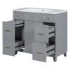 36" Bathroom Vanity Cabinet with Sink Top Combo Set, Grey, Single Sink, Shaker Cabinet with Soft Closing Door and Drawer