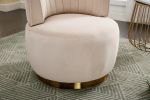 360 Degree Swivel Cuddle Barrel Accent Sofa Chairs, Round Armchairs with Wide Upholstered, Fluffy Velvet Fabric Chair for Living Room, Bedroom, Office