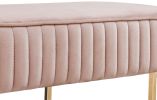 Set of 2 Julianne Pink Velvet Bench with Metal Base