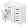 36" Bathroom Vanity with Sink Combo, White Bathroom Cabinet with Drawers, Solid Frame and MDF Board