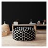 Indoor BIG DOT Black Round Zipper Pouf - Cover Only - 24in dia x 20in tall