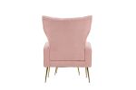 Modern Accent Chair with Ottoman, Comfy Armchair for Living Room, Bedroom, Apartment, Office (Pink)