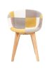 D&N Dining chair, Patchwork Seat , High living room Chair, Modern Lounge Chair, Restaurant, Coffee Room, Kitchen Chair, Set for 2, Warm Yellow