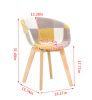 D&N Dining chair, Patchwork Seat , High living room Chair, Modern Lounge Chair, Restaurant, Coffee Room, Kitchen Chair, Set for 2, Warm Yellow