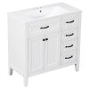 36" Bathroom Vanity with Sink Combo, White Bathroom Cabinet with Drawers, Solid Frame and MDF Board