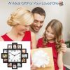 Photo Frame Clock Picture Collage 12-Picture Display Wall Clock Photowall Wall Hanging Home Decor