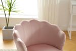 Vanbow.Velvet Wooden foot casual lotus chair with waist pillow(PINK)