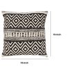 18 x 18 Jacquard Square Cotton Sham Accent Throw Pillow with Boho Diamond Pattern, Set of 2, Black, White