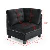 U shape Modular Sectional Sofa,DIY Combination,includes Four Single Chair and Two Corner,Black Velvet.