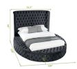 Hazel Queen Size Tufted Upholstery Storage Bed made with Wood in Black