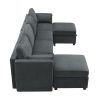 [VIDEO provided] [New] 109*54.7" Chenille Modular Sectional Sofa,U Shaped Couch with Adjustable Armrests and Backrests,6 Seat Reversible Sofa Bed with