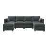 [VIDEO provided] [New] 109*54.7" Chenille Modular Sectional Sofa,U Shaped Couch with Adjustable Armrests and Backrests,6 Seat Reversible Sofa Bed with