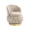 360 Degree Swivel Cuddle Barrel Accent Storage Chairs, Round Armchairs with Wide Upholstered, Fluffy Velvet Fabric Chair for Living Room, Bedroom, Off